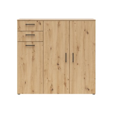 Komoda MultiDo 120 cm z 3 drzwiami i 2 szufladami dąb artisan
