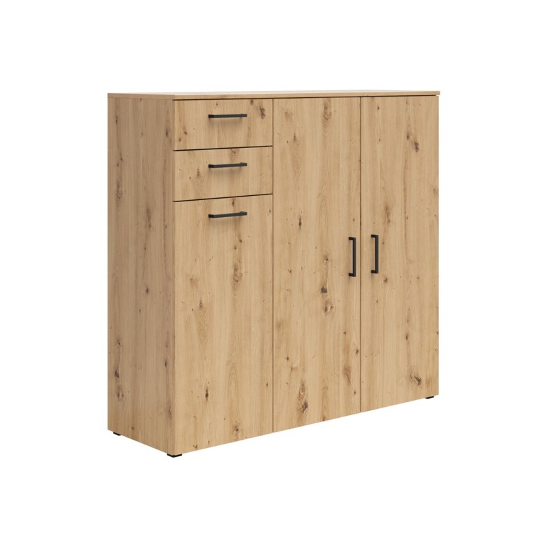 Komoda MultiDo 120 cm z 3 drzwiami i 2 szufladami dąb artisan