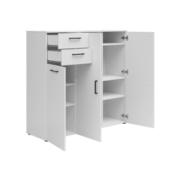 Komoda MultiDo 120 cm z 3 drzwiami i 2 szufladami biała