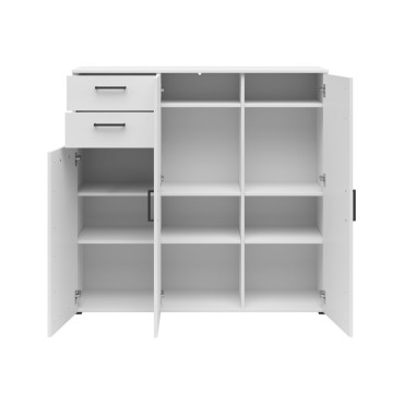 Komoda MultiDo 120 cm z 3 drzwiami i 2 szufladami biała