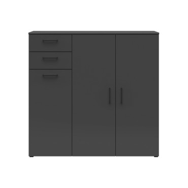 Komoda MultiDo 120 cm z 3 drzwiami i 2 szufladami grafitowa