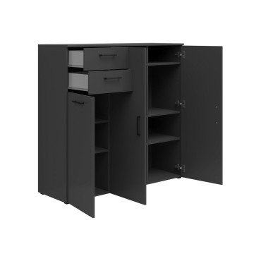 Komoda MultiDo 120 cm z 3 drzwiami i 2 szufladami grafitowa