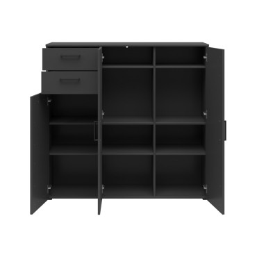 Komoda MultiDo 120 cm z 3 drzwiami i 2 szufladami grafitowa