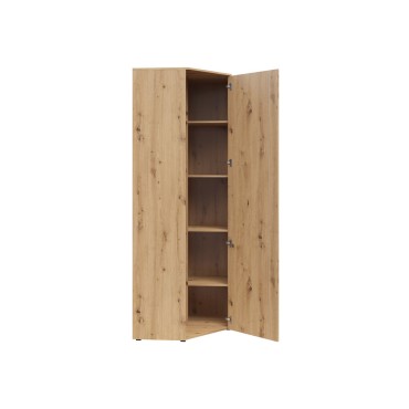 Regał narożny MultiDo 71,5x71,5 cm z drzwiami dąb artisan