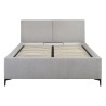 Łóżko tapicerowane Lipano 140x200 ze stelażem i pojemnikiem szare