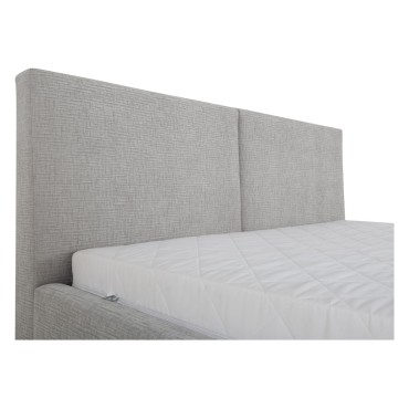 Łóżko tapicerowane Lipano 160x200 ze stelażem i pojemnikiem szare