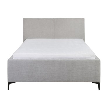 Łóżko tapicerowane Lipano 180x200 ze stelażem i pojemnikiem szare