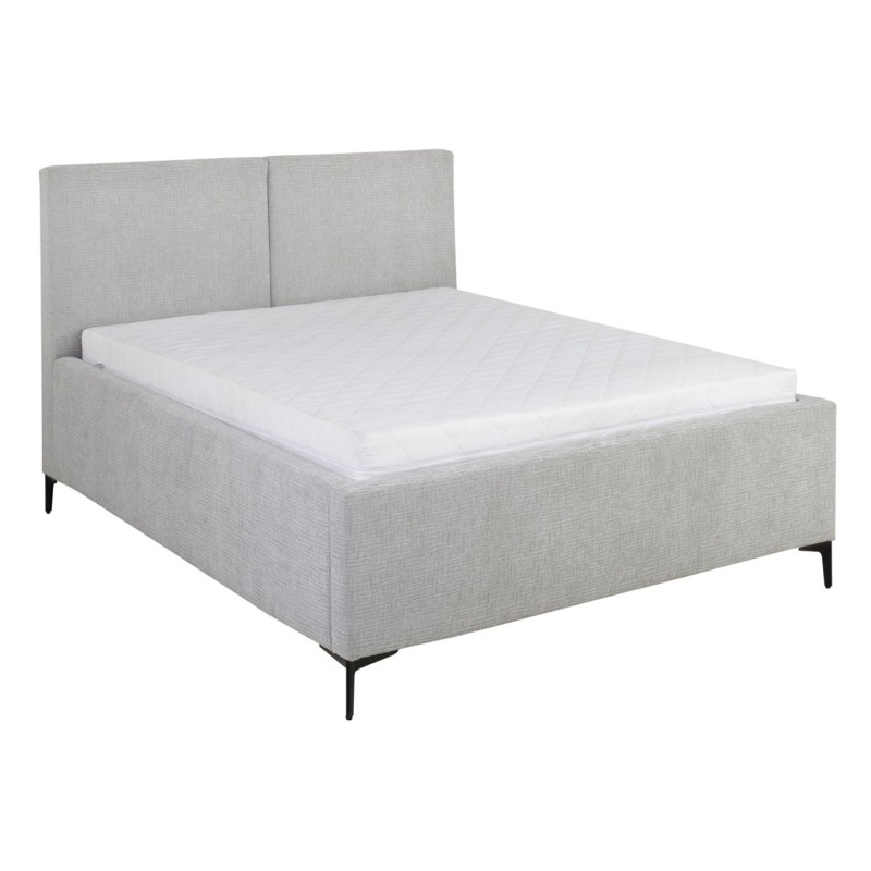 Łóżko tapicerowane Lipano 180x200 ze stelażem i pojemnikiem szare