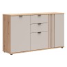 Komoda Brevas 150 cm z 3 drzwiami i 2 szufladami dąb artisan/kaszmir