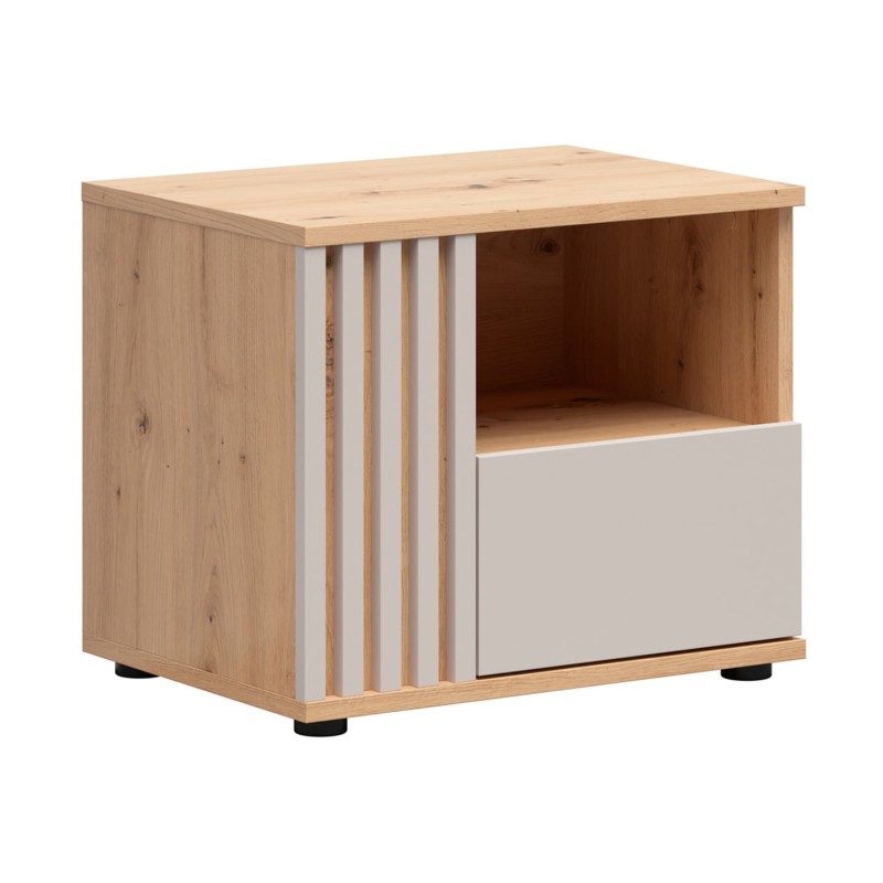 Szafka nocna Brevas 55 cm lewostronna z szufladą dąb artisan/kaszmir