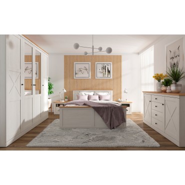 Zestaw Frija szafa i komoda sosna andersen biała