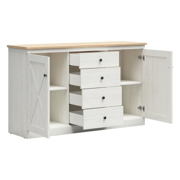 Zestaw Frija szafa i komoda sosna andersen biała