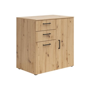 Komoda MultiDo 80 cm z 2 drzwiami i 2 szufladami dąb artisan