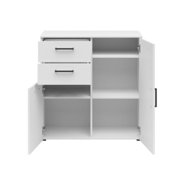 Komoda MultiDo 80 cm z 2 drzwiami i 2 szufladami biała