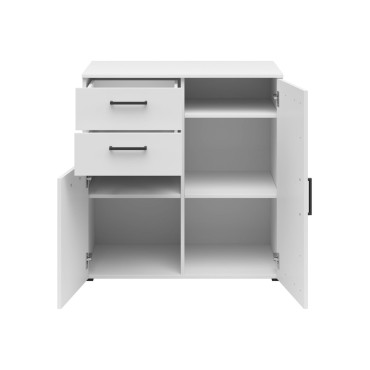 Komoda MultiDo 80 cm z 2 drzwiami i 2 szufladami biała