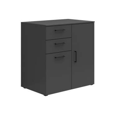 Komoda MultiDo 80 cm z 2 drzwiami i 2 szufladami grafitowa