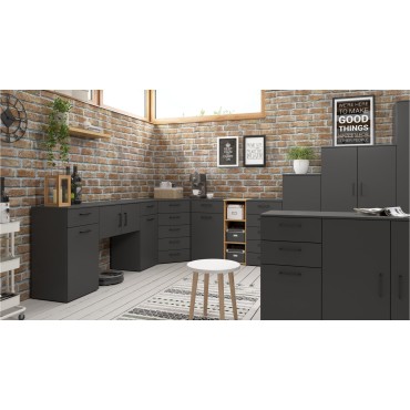 Komoda MultiDo 80 cm z 2 drzwiami i 2 szufladami grafitowa