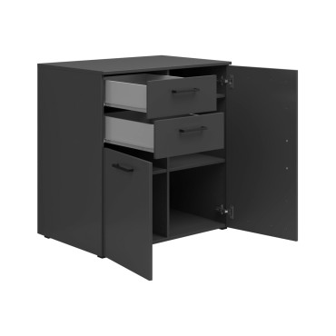 Komoda MultiDo 80 cm z 2 drzwiami i 2 szufladami grafitowa