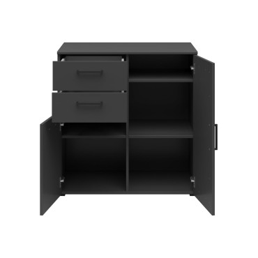 Komoda MultiDo 80 cm z 2 drzwiami i 2 szufladami grafitowa