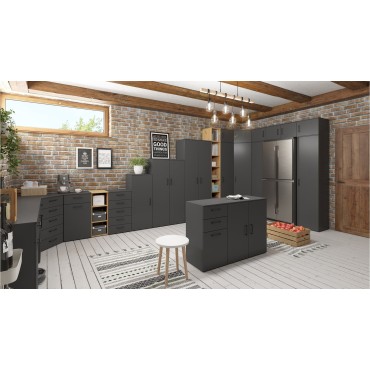 Komoda MultiDo 80 cm z 2 drzwiami i 2 szufladami grafitowa