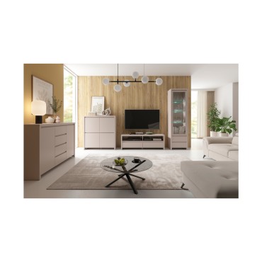 Komoda Kaspian 144 cm z 2 drzwiami i 4 szufladami kaszmir