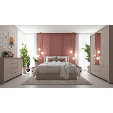 Komoda Kaspian 144 cm z 2 drzwiami i 4 szufladami kaszmir