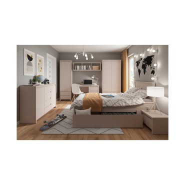 Komoda Kaspian 144 cm z 2 drzwiami i 4 szufladami kaszmir