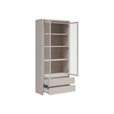 Witryna Kaspian 90 cm z 2 drzwiami i 2 szufladami kaszmir