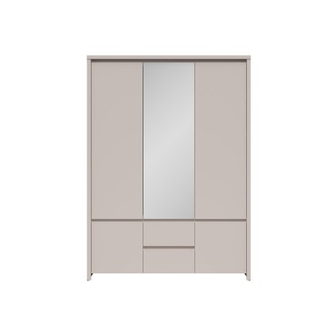 Szafa pięciodrzwiowa Kaspian 153 cm z lustrem i szufladami kaszmir