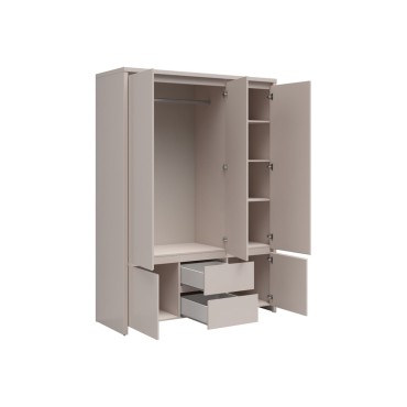 Szafa pięciodrzwiowa Kaspian 153 cm z lustrem i szufladami kaszmir