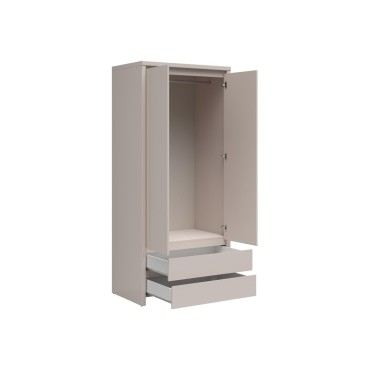 Szafa dwudrzwiowa Kaspian 90 cm z 2 szufladami kaszmir