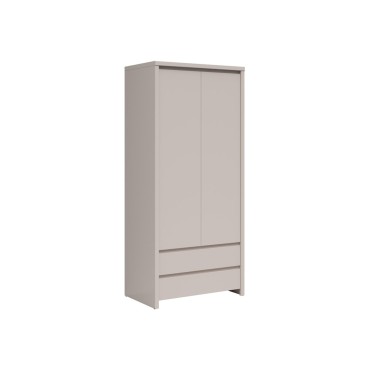 Szafa dwudrzwiowa Kaspian 90 cm z 2 szufladami kaszmir
