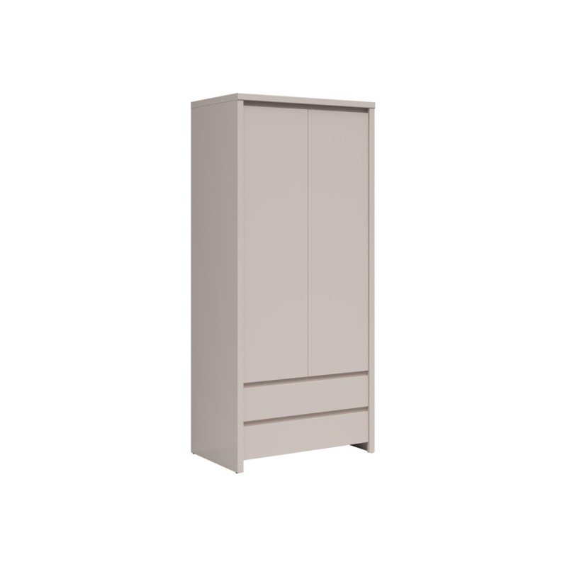 Szafa dwudrzwiowa Kaspian 90 cm z 2 szufladami kaszmir