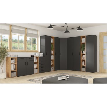 Szafka MultiDo 80 cm dwudrzwiowa grafitowa