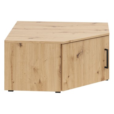 Regał narożny MultiDo 71,5x71,5 cm z drzwiami dąb artisan