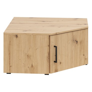 Regał narożny MultiDo 71,5x71,5 cm z drzwiami dąb artisan