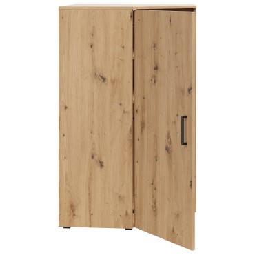 Regał narożny MultiDo 71,5x71,5 cm z drzwiami dąb artisan