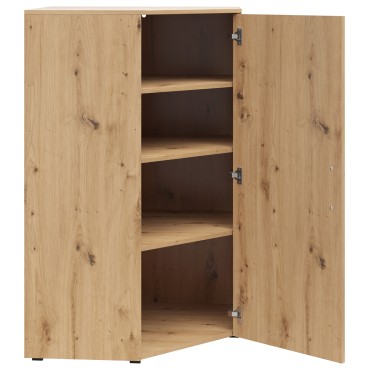 Regał narożny MultiDo 71,5x71,5 cm z drzwiami dąb artisan