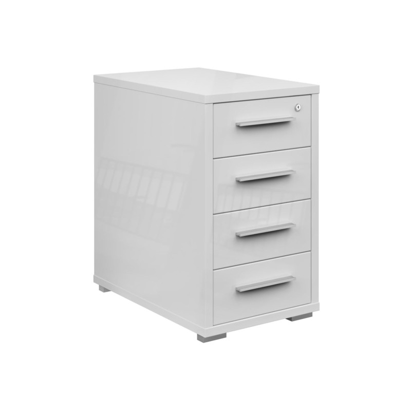Kontenerek biurowy Connect 44 cm z 4 szufladami biały połysk