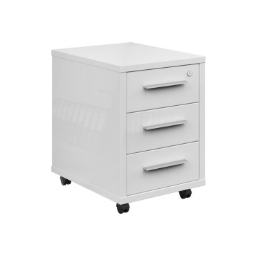 Kontenerek biurowy Connect 44 cm z 3 szufladami biały połysk