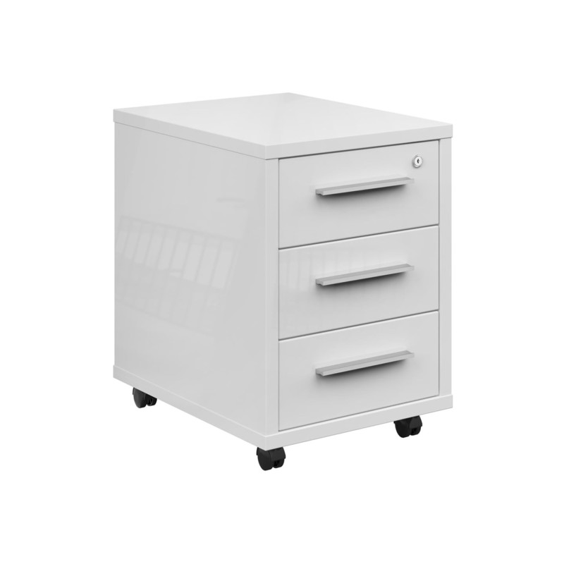 Kontenerek biurowy Connect 44 cm z 3 szufladami biały połysk