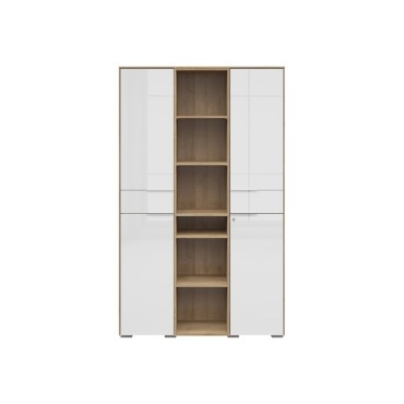 Regał Nevada A 122 cm z 2 drzwiami i półkami dąb riviera