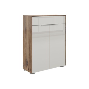 Komoda Nevada 81 cm z 2 drzwiami i szufladą dąb flagstaff ciemny