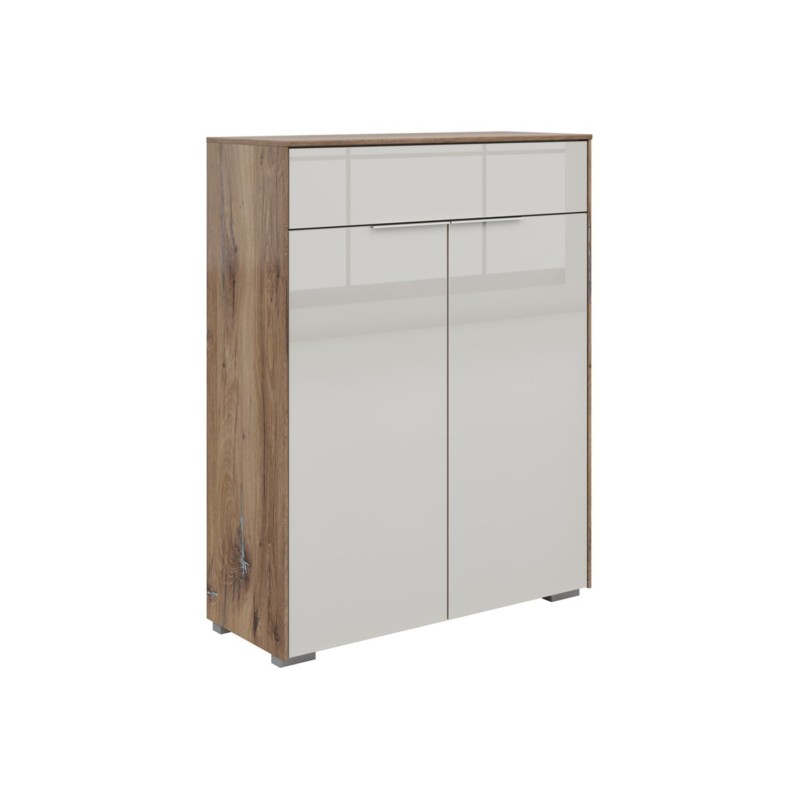 Komoda Nevada 81 cm z 2 drzwiami i szufladą dąb flagstaff ciemny