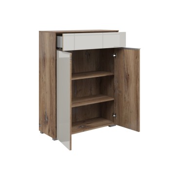 Komoda Nevada 81 cm z 2 drzwiami i szufladą dąb flagstaff ciemny