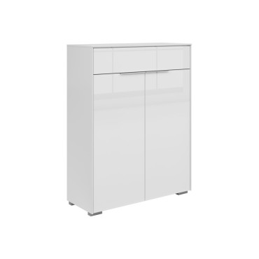 Komoda Nevada 81 cm z 2 drzwiami i szufladą biała