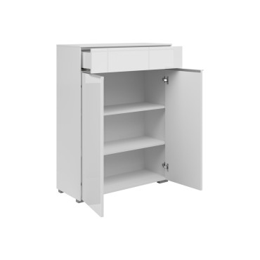 Komoda Nevada 81 cm z 2 drzwiami i szufladą biała