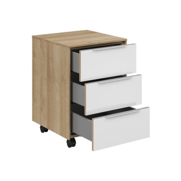 Kontener biurowy Nevada 40 cm z 3 szufladami dąb riviera