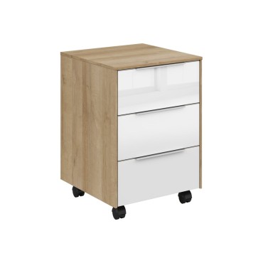 Kontener biurowy Nevada 40 cm z 3 szufladami dąb riviera