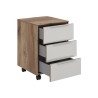 Kontener biurowy Nevada 40 cm z 3 szufladami dąb flagstaff ciemny